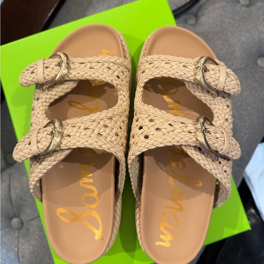 Sam Edelman Tan Braided Slide Sandals